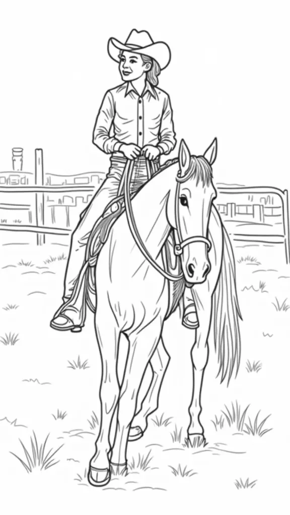 coloriages de cowgirl imprimables